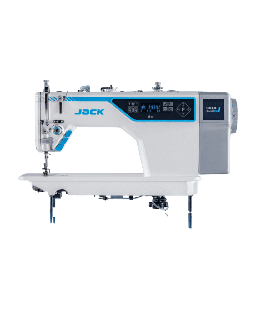 Jack A3C lockstitch sewing machine with advanced automation for garment production
